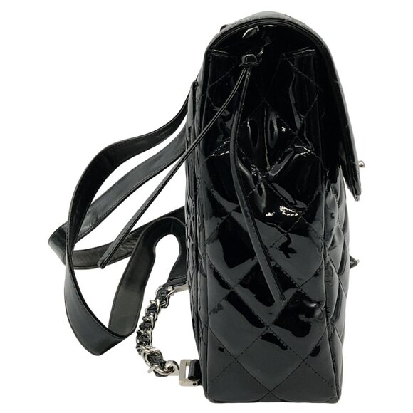 Chanel Vintage 1990\'s Black Quilted Patent Leather Backpack main image 5